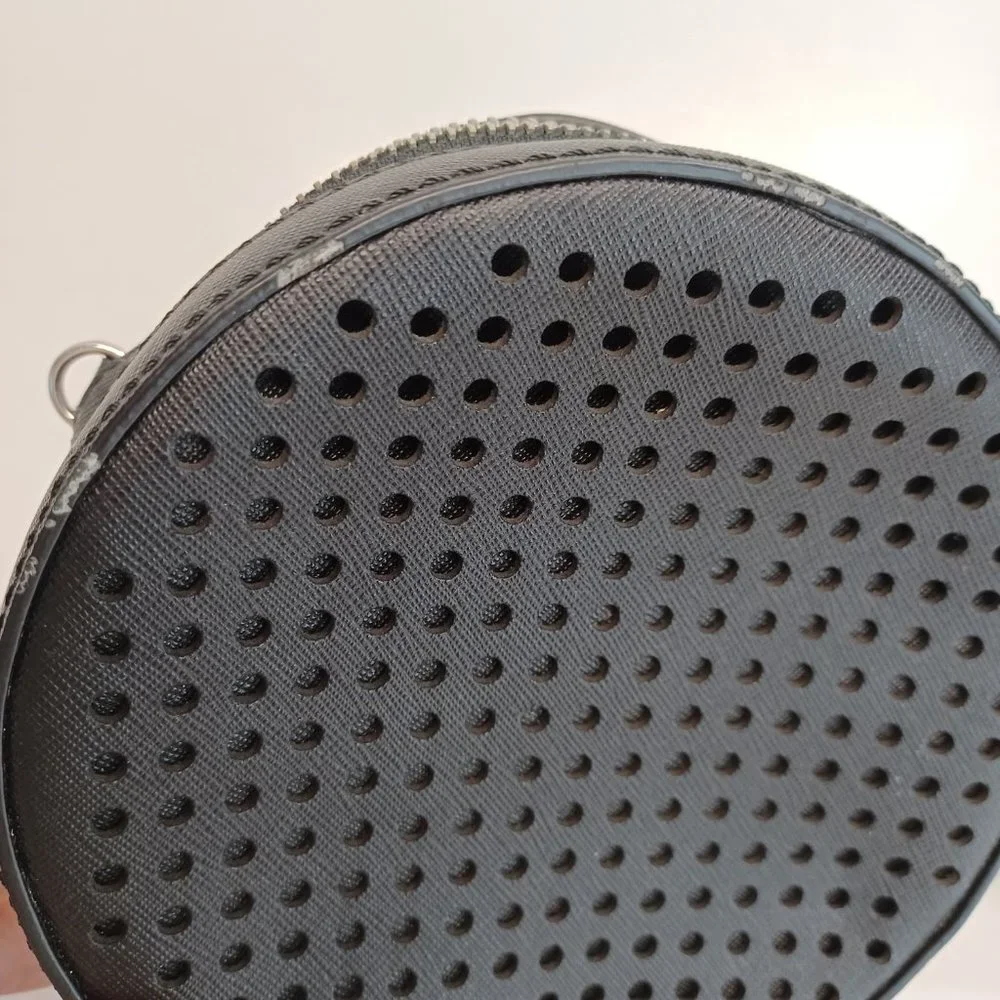 Rebecca Minkoff Bag Small Black Perforated Leather Circle Bag Wristlet NEW‎